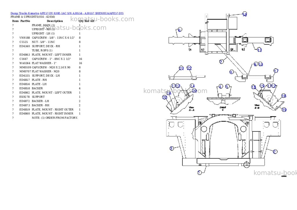 Komatsu afe57-dy 830e-1ac s/n a30554 - a30557 shenhua Parts catalog cover Page 7 Komatsu afe57-dy 830e-1ac s/n a30554 - a30557 shenhua Parts catalog cover Page 7