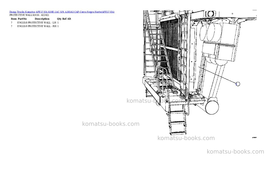 Komatsu afe57-ea 830e-1ac s/n a30563 cap-cerro negro norte Parts catalog cover Page 8