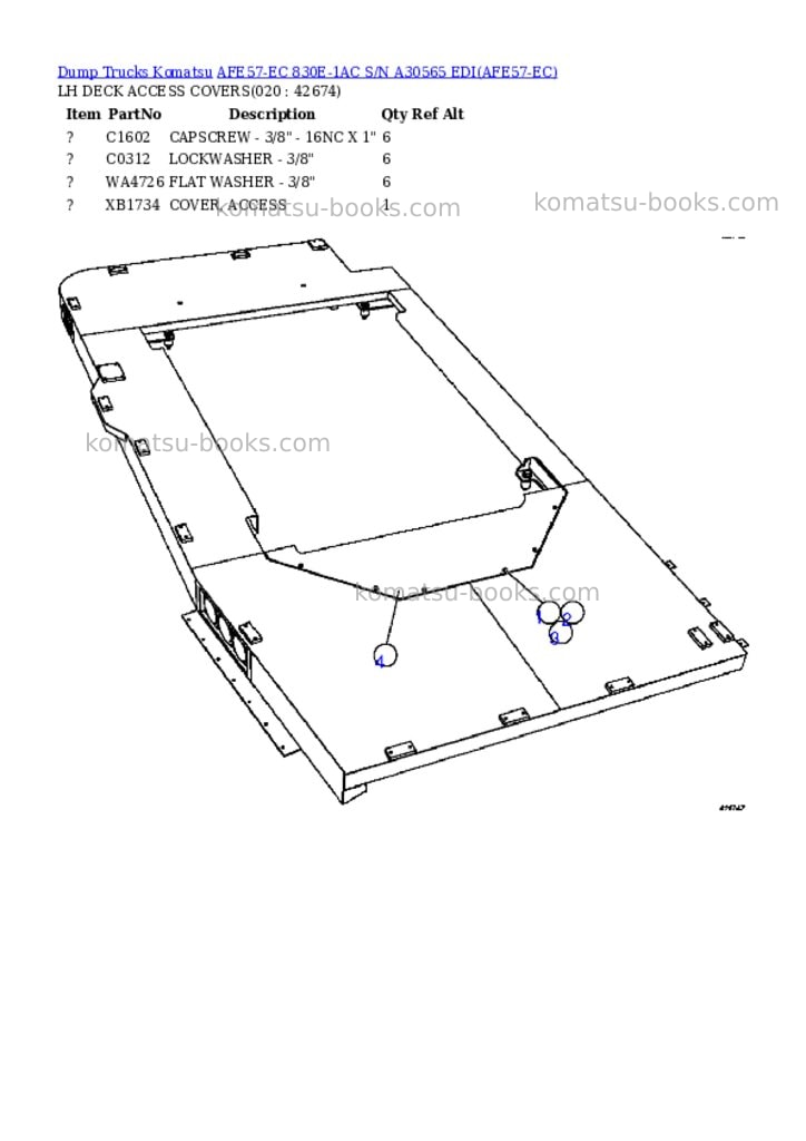 Komatsu afe57-ec 830e-1ac s/n a30565 edi Parts catalog cover Page 3 Komatsu afe57-ec 830e-1ac s/n a30565 edi Parts catalog cover Page 3
