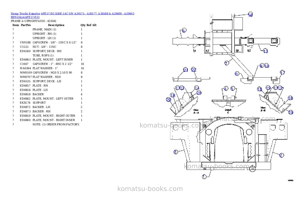 Komatsu afe57-eg 830e-1ac s/n a30575 - a30577, a30588 & a30600 - a30603 bengala Parts catalog cover Page 8 Komatsu afe57-eg 830e-1ac s/n a30575 - a30577, a30588 & a30600 - a30603 bengala Parts catalog cover Page 8