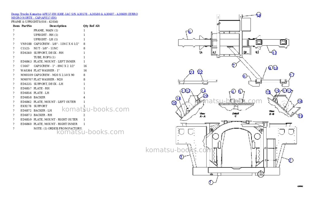 Komatsu afe57-eh 830e-1ac s/n a30578 - a30580 & a30607 - a30609 cerro negro norte - cap Parts catalog cover Page 8 Komatsu afe57-eh 830e-1ac s/n a30578 - a30580 & a30607 - a30609 cerro negro norte - cap Parts catalog cover Page 8