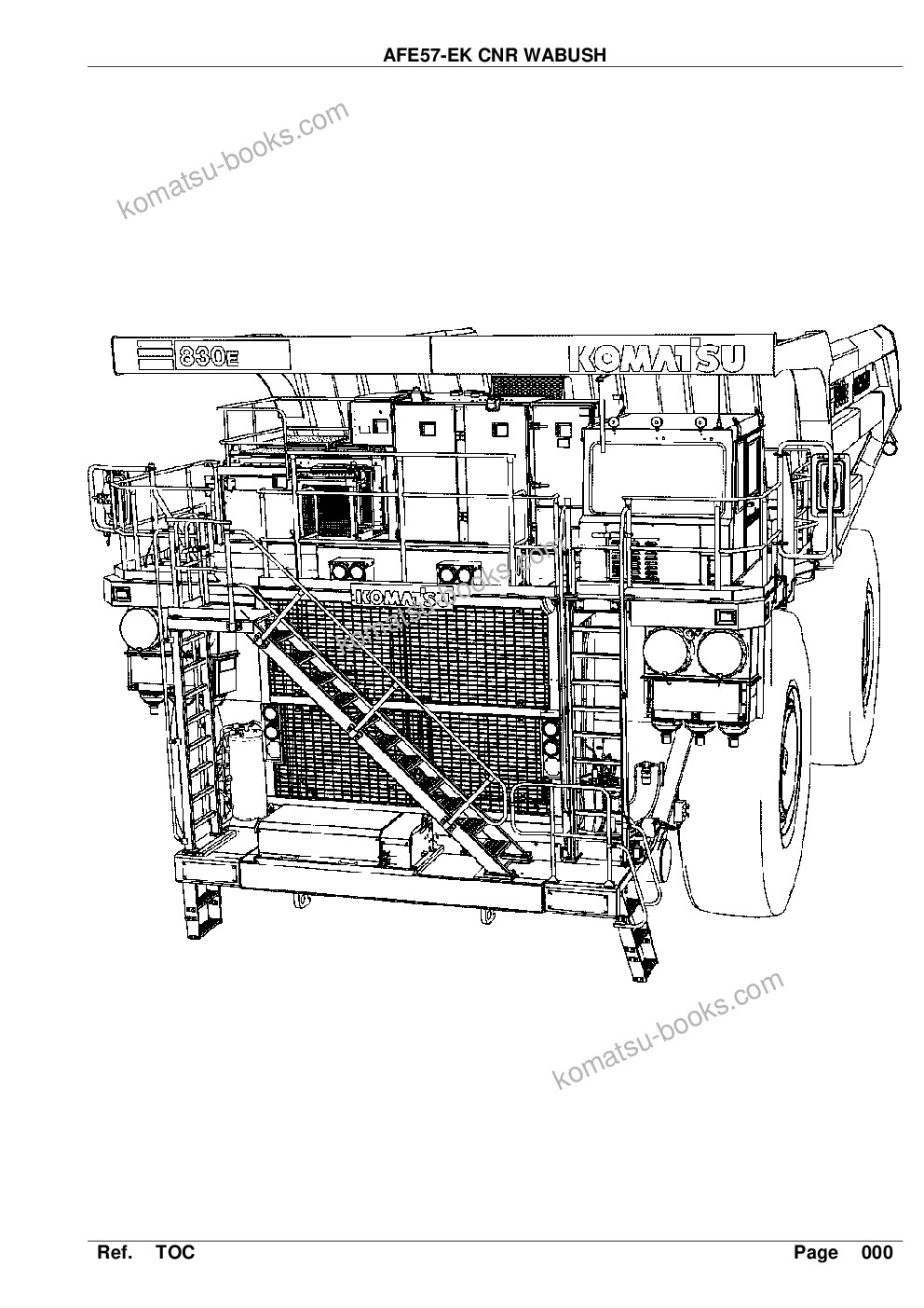 Komatsu afe57-ek 830e-1ac s/n a30589 cnr wabush Parts catalog cover