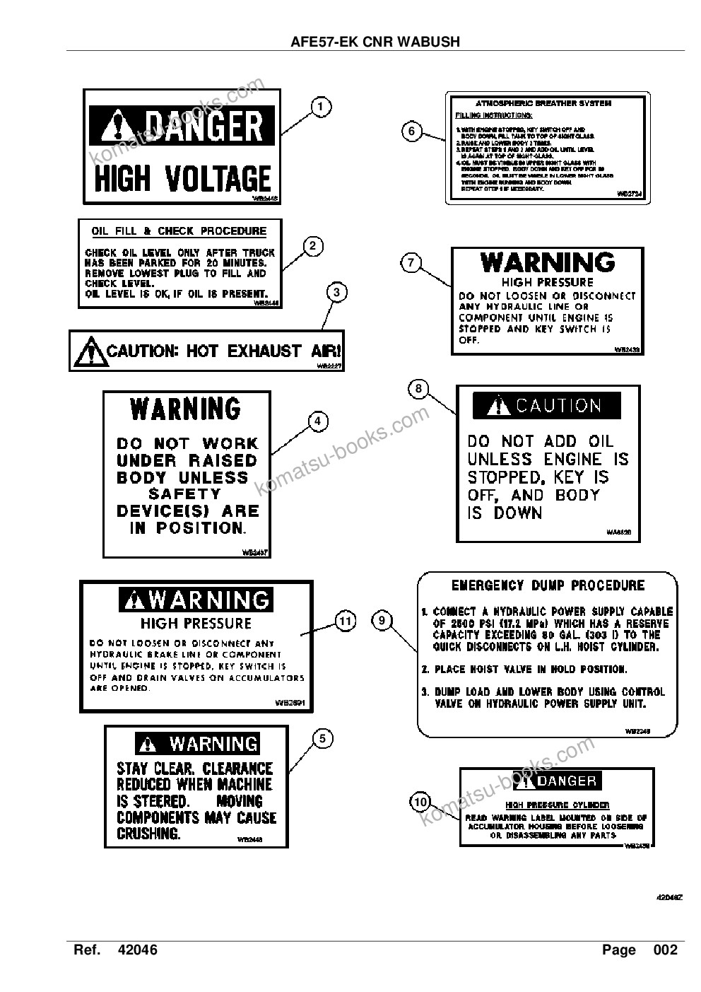 Komatsu afe57-ek 830e-1ac s/n a30589 cnr wabush Parts catalog cover Page 4