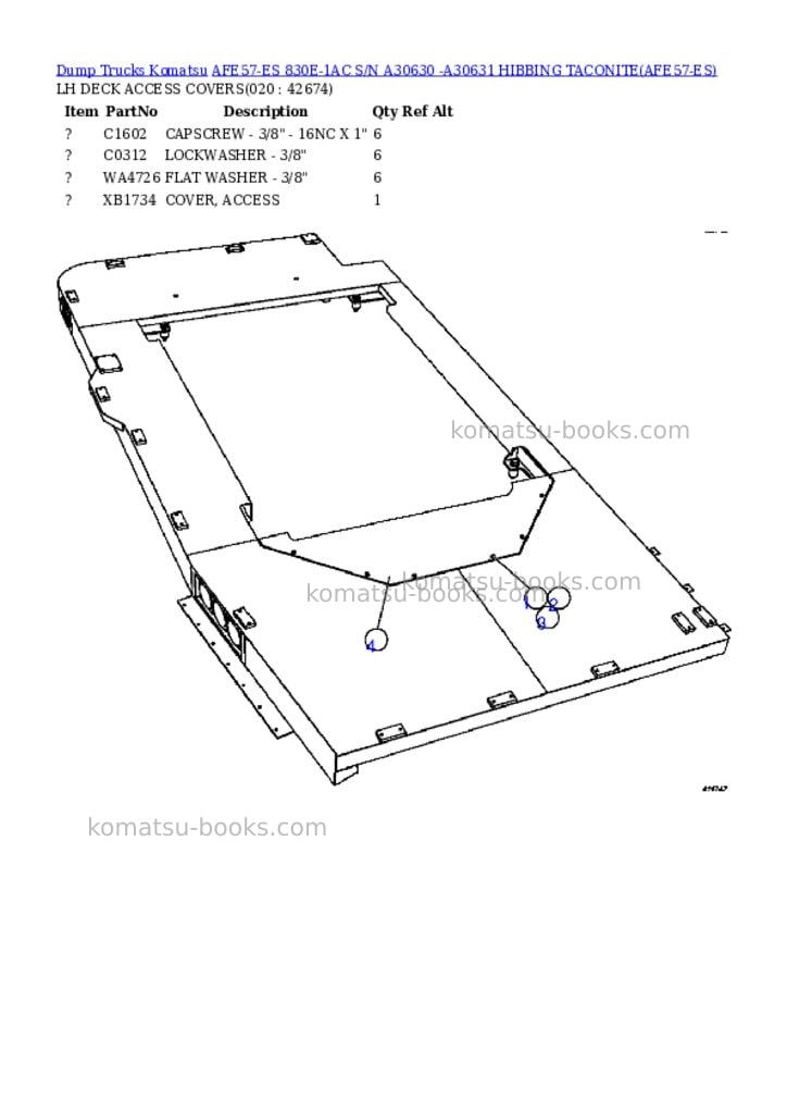 Komatsu afe57-es 830e-1ac s/n a30630 -a30631 hibbing taconite Parts catalog cover Page 10 Komatsu afe57-es 830e-1ac s/n a30630 -a30631 hibbing taconite Parts catalog cover Page 10