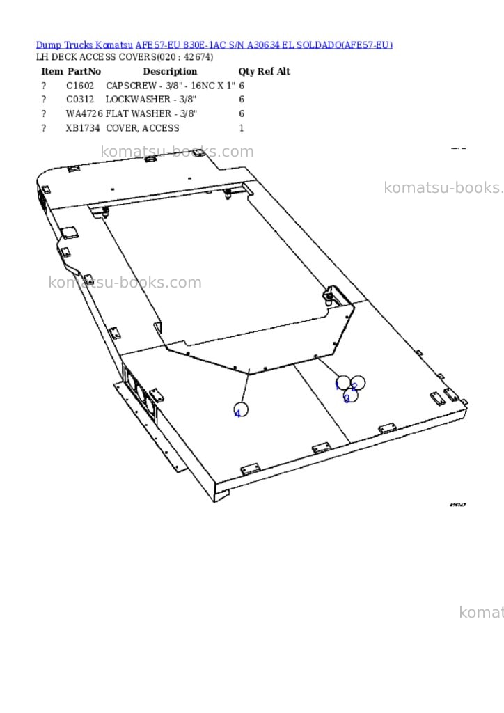 Komatsu afe57-eu 830e-1ac s/n a30634 el soldado Parts catalog cover Page 10