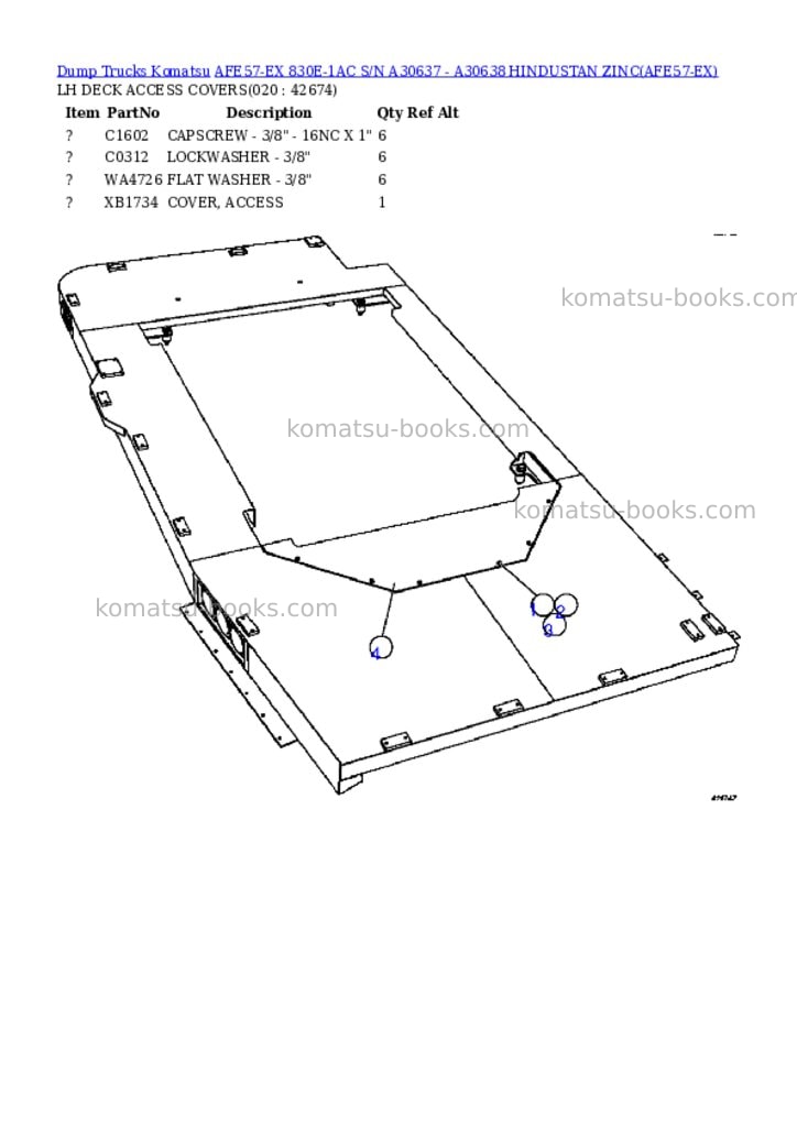 Komatsu afe57-ex 830e-1ac s/n a30637 - a30638 hindustan zinc Parts catalog cover Page 10 Komatsu afe57-ex 830e-1ac s/n a30637 - a30638 hindustan zinc Parts catalog cover Page 10