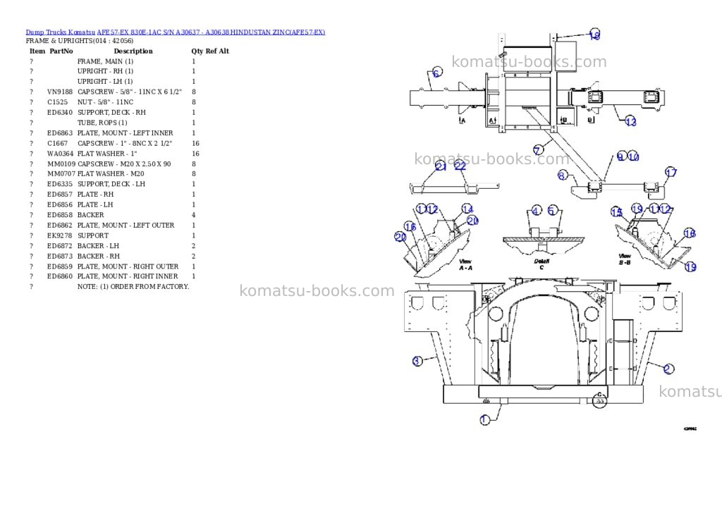 Komatsu afe57-ex 830e-1ac s/n a30637 - a30638 hindustan zinc Parts catalog cover Page 7 Komatsu afe57-ex 830e-1ac s/n a30637 - a30638 hindustan zinc Parts catalog cover Page 7