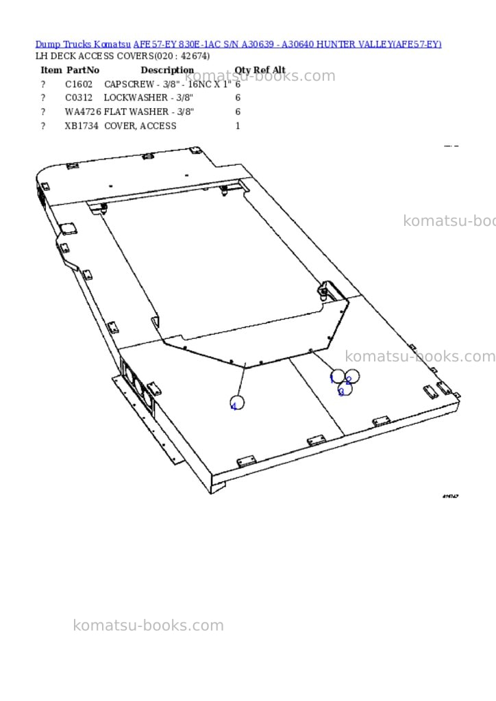 Komatsu afe57-ey 830e-1ac s/n a30639 - a30640 hunter valley Parts catalog cover Page 10 Komatsu afe57-ey 830e-1ac s/n a30639 - a30640 hunter valley Parts catalog cover Page 10