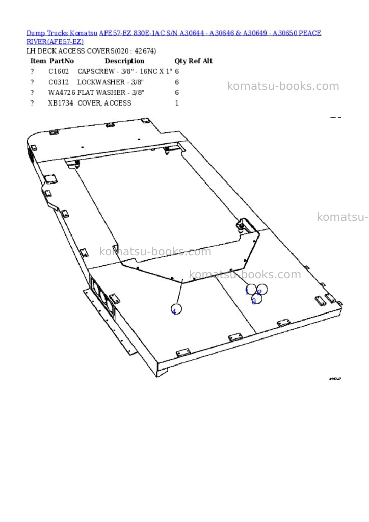 Komatsu afe57-ez 830e-1ac s/n a30644 - a30646 & a30649 - a30650 peace river Parts catalog cover Page 10 Komatsu afe57-ez 830e-1ac s/n a30644 - a30646 & a30649 - a30650 peace river Parts catalog cover Page 10