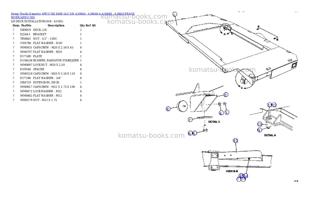 Komatsu afe57-ez 830e-1ac s/n a30644 - a30646 & a30649 - a30650 peace river Parts catalog cover Page 9 Komatsu afe57-ez 830e-1ac s/n a30644 - a30646 & a30649 - a30650 peace river Parts catalog cover Page 9