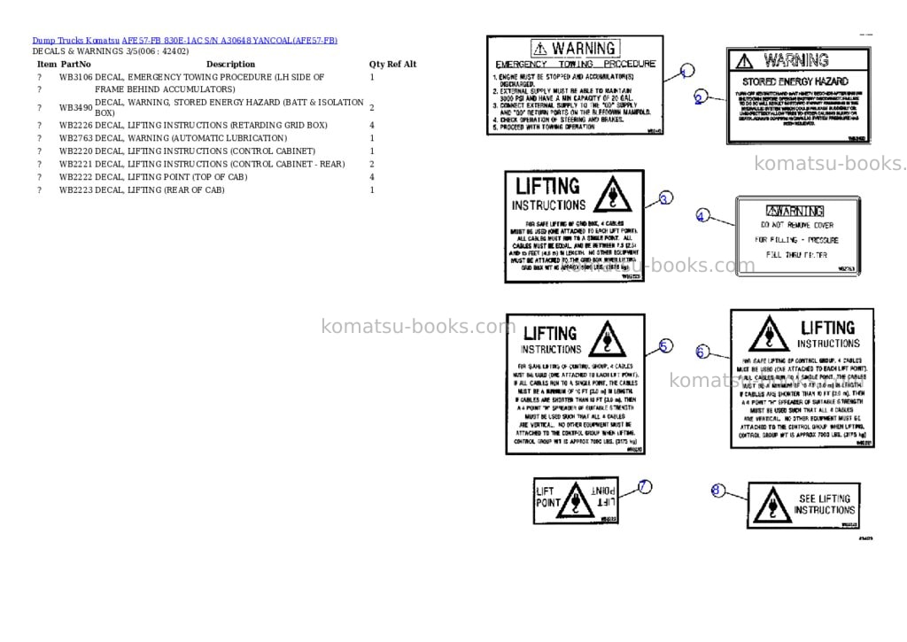 Komatsu afe57-fb 830e-1ac s/n a30648 yancoal Parts catalog cover Page 3 Komatsu afe57-fb 830e-1ac s/n a30648 yancoal Parts catalog cover Page 3