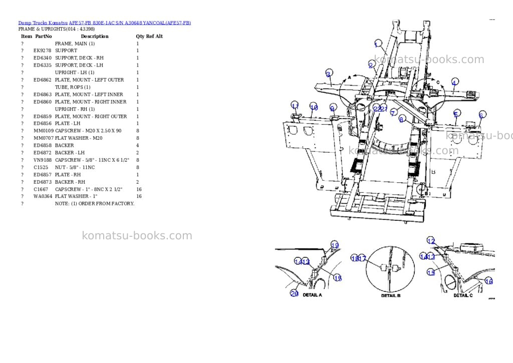 Komatsu afe57-fb 830e-1ac s/n a30648 yancoal Parts catalog cover Page 7 Komatsu afe57-fb 830e-1ac s/n a30648 yancoal Parts catalog cover Page 7
