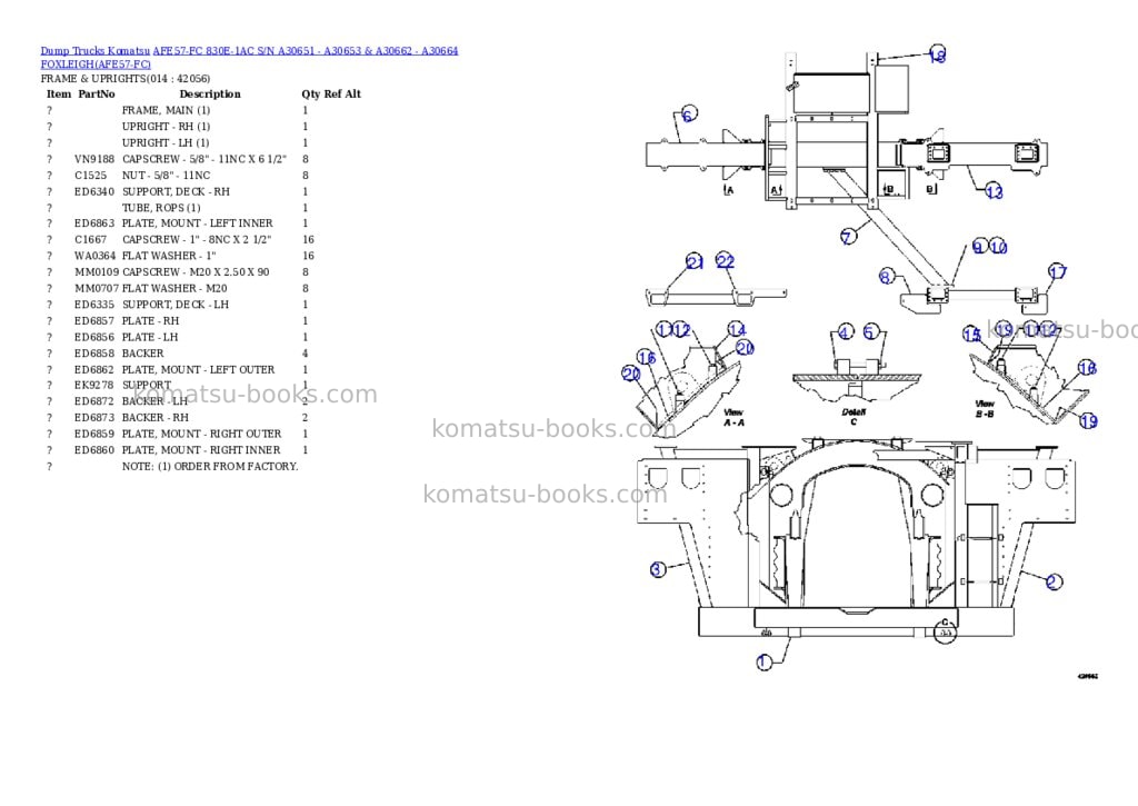 Komatsu afe57-fc 830e-1ac s/n a30651 - a30653 & a30662 - a30664 foxleigh Parts catalog cover Page 7 Komatsu afe57-fc 830e-1ac s/n a30651 - a30653 & a30662 - a30664 foxleigh Parts catalog cover Page 7
