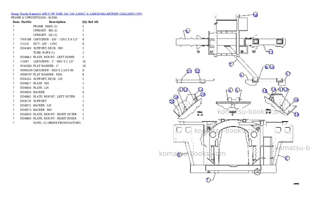 Komatsu afe57-ff 830e-1ac s/n a30657 & a30658 macarther coal Parts catalog cover Page 7 Komatsu afe57-ff 830e-1ac s/n a30657 & a30658 macarther coal Parts catalog cover Page 7