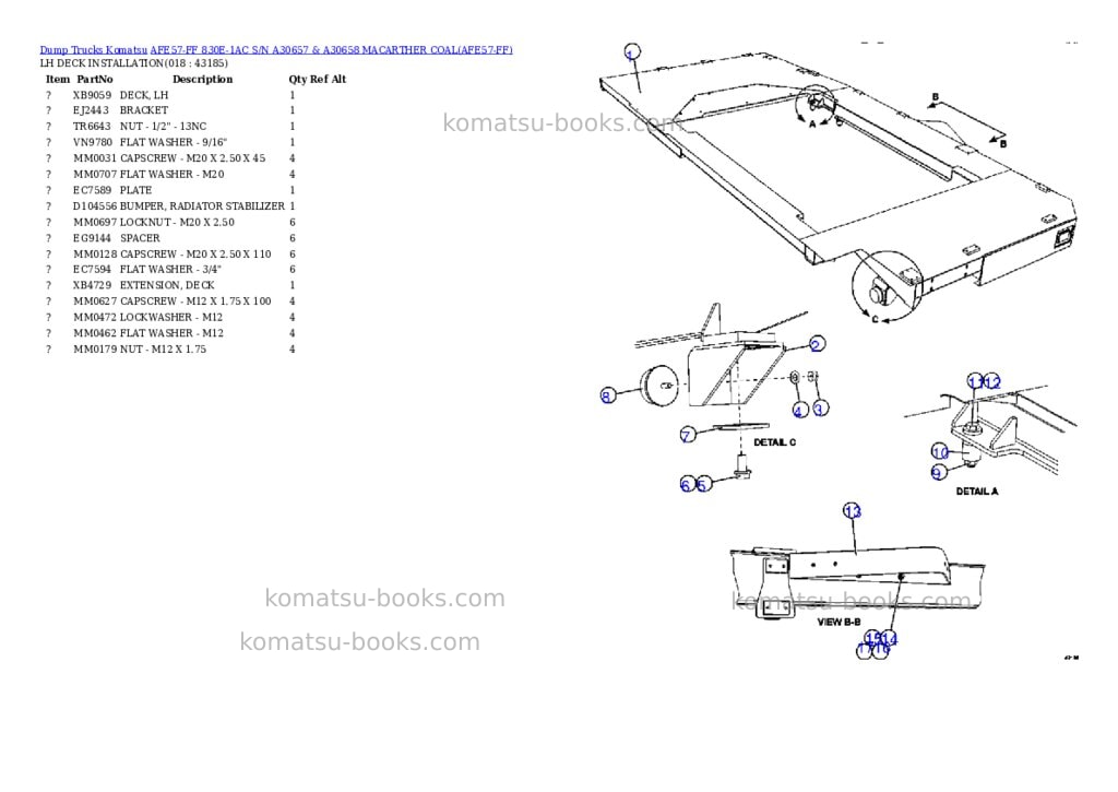 Komatsu afe57-ff 830e-1ac s/n a30657 & a30658 macarther coal Parts catalog cover Page 9 Komatsu afe57-ff 830e-1ac s/n a30657 & a30658 macarther coal Parts catalog cover Page 9
