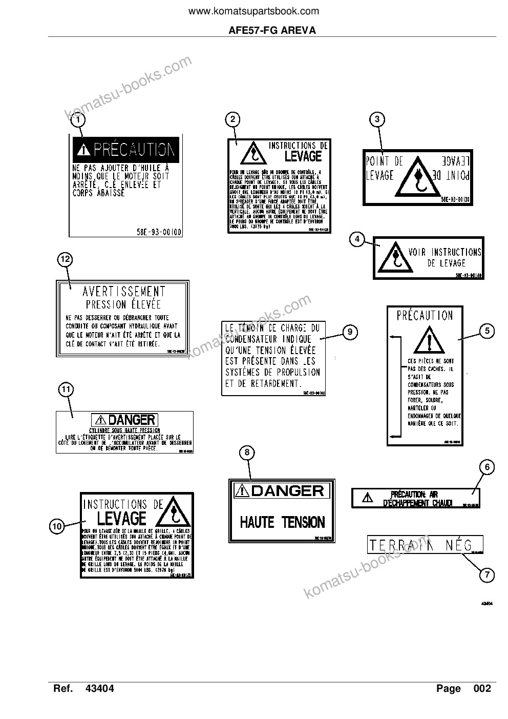 Komatsu afe57-fg 830e-1ac s/n a30659 - a30661, a30681 - a30683 & a30695 - a30697 areva Parts catalog cover Page 4 Komatsu afe57-fg 830e-1ac s/n a30659 - a30661, a30681 - a30683 & a30695 - a30697 areva Parts catalog cover Page 4