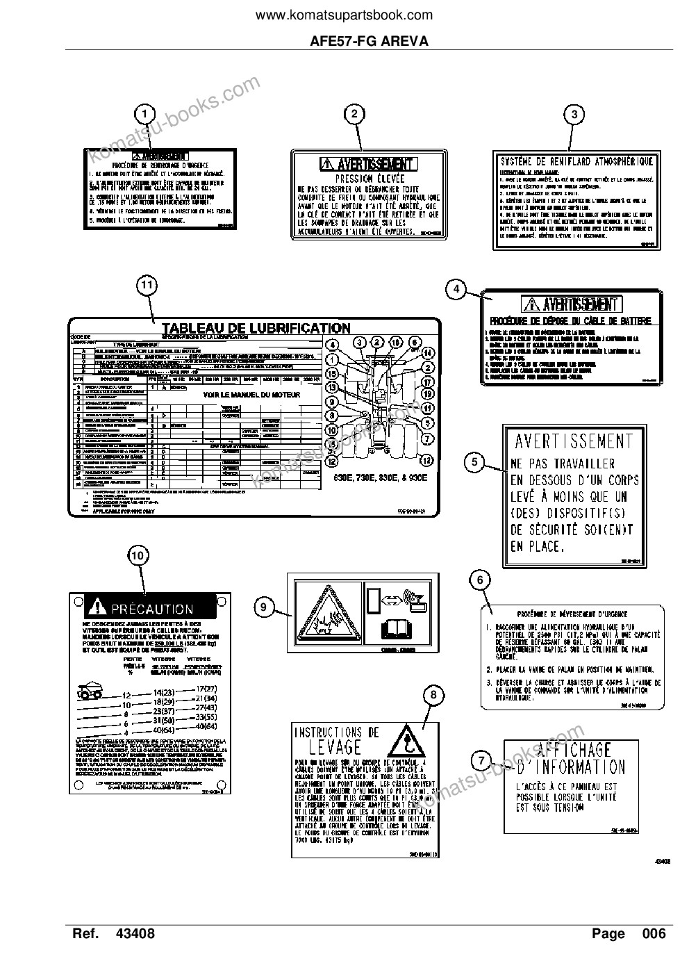 Komatsu afe57-fg 830e-1ac s/n a30659 - a30661, a30681 - a30683 & a30695 - a30697 areva Parts catalog cover Page 8 Komatsu afe57-fg 830e-1ac s/n a30659 - a30661, a30681 - a30683 & a30695 - a30697 areva Parts catalog cover Page 8