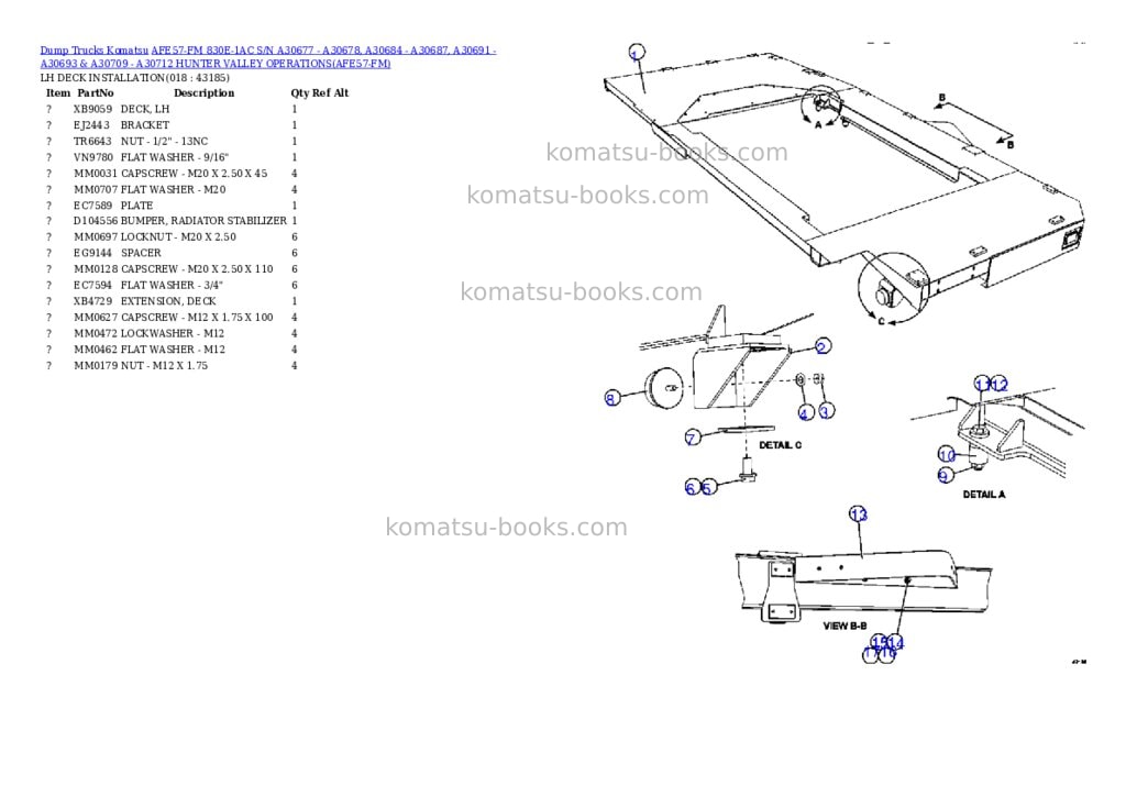 Komatsu afe57-fm 830e-1ac s/n a30677 - a30678, a30684 - a30687, a30691 - a30693 & a30709 - a30712 hunter valley operations Parts catalog cover Page 9 Komatsu afe57-fm 830e-1ac s/n a30677 - a30678, a30684 - a30687, a30691 - a30693 & a30709 - a30712 hunter valley operations Parts catalog cover Page 9