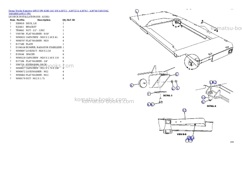 Komatsu afe57-fr 830e-1ac s/n a30721 - a30722 & a30741 - a30744 yancoal yarabee Parts catalog cover Page 9 Komatsu afe57-fr 830e-1ac s/n a30721 - a30722 & a30741 - a30744 yancoal yarabee Parts catalog cover Page 9
