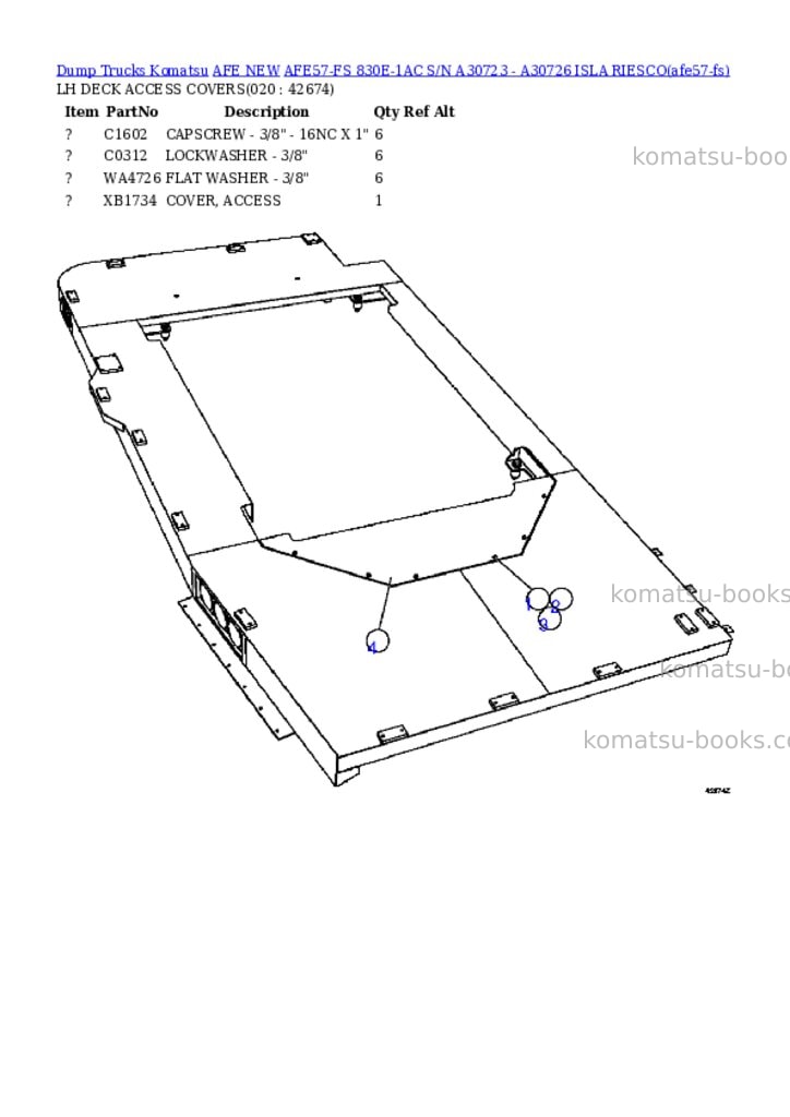 Komatsu afe57-fs 830e-1ac s/n a30723 - a30726 isla riesco Parts catalog cover Page 10
