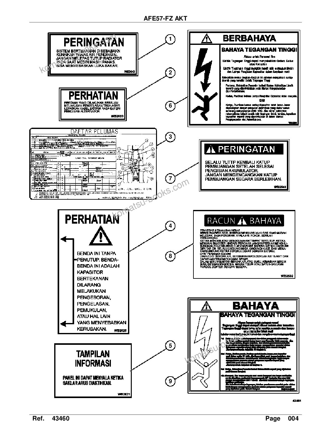 Komatsu afe57-fz 830e-1ac s/n a30767 - a30768, a30781 - a30784, a30796 - a30799, a30810, a30812 & a30816 akt Parts catalog cover Page 6