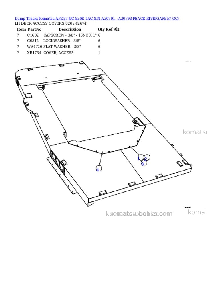 Komatsu afe57-gc 830e-1ac s/n a30791 - a30793 peace river Parts catalog cover Page 10