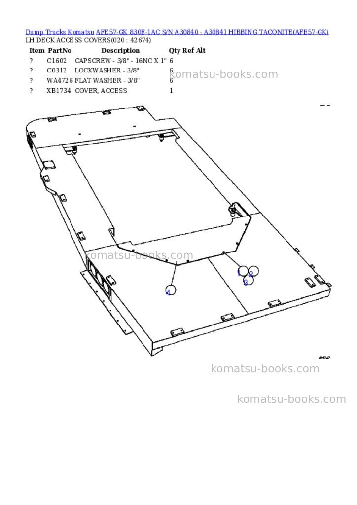 Komatsu afe57-gk 830e-1ac s/n a30840 - a30841 hibbing taconite Parts catalog cover Page 10 Komatsu afe57-gk 830e-1ac s/n a30840 - a30841 hibbing taconite Parts catalog cover Page 10