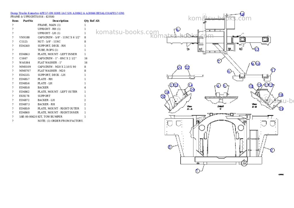 Komatsu afe57-gm 830e-1ac s/n a30842 & a30846 besalco Parts catalog cover Page 7 Komatsu afe57-gm 830e-1ac s/n a30842 & a30846 besalco Parts catalog cover Page 7