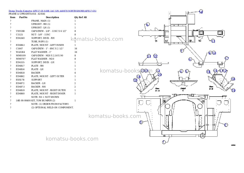Komatsu afe57-gs 830e-1ac s/n a40878 northshore Parts catalog cover Page 7 Komatsu afe57-gs 830e-1ac s/n a40878 northshore Parts catalog cover Page 7