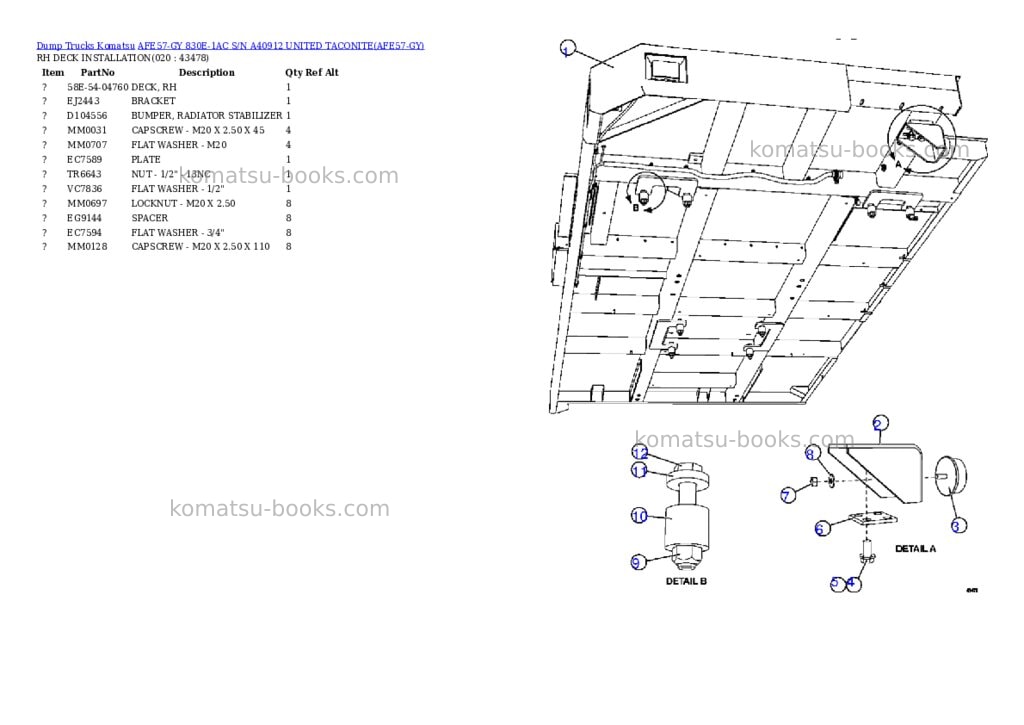 Komatsu afe57-gy 830e-1ac s/n a40912 united taconite Parts catalog cover Page 10 Komatsu afe57-gy 830e-1ac s/n a40912 united taconite Parts catalog cover Page 10