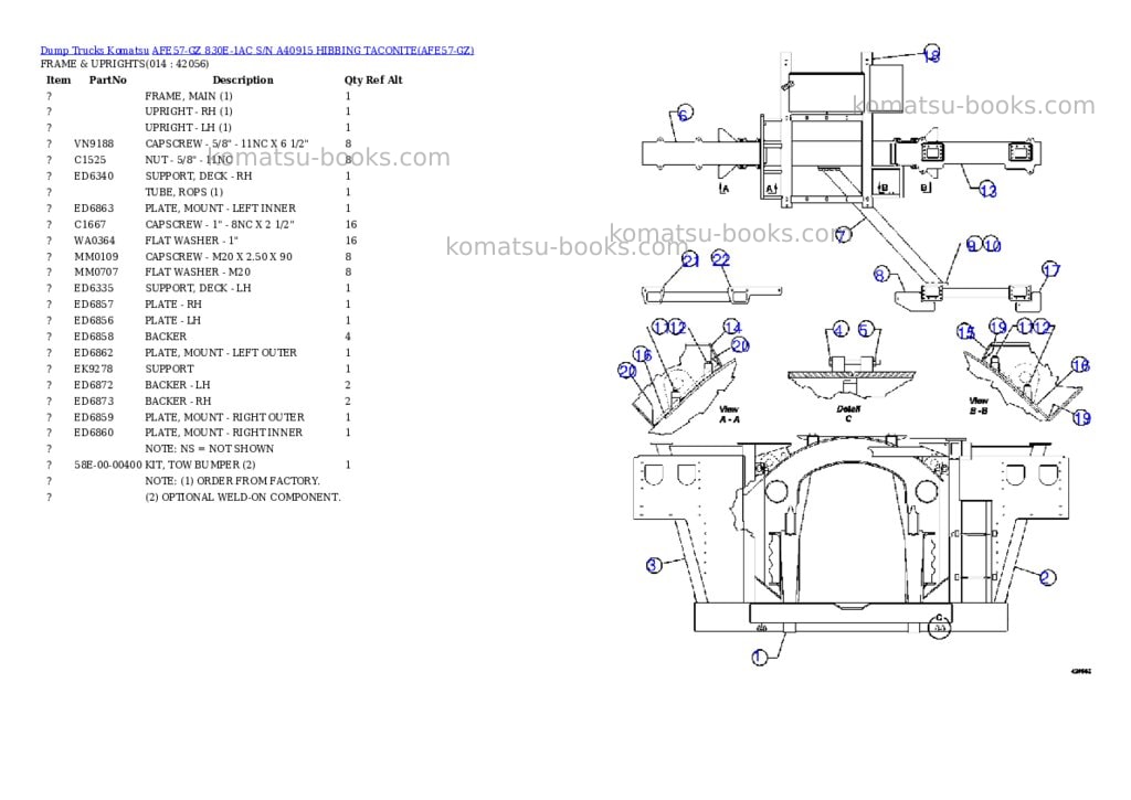 Komatsu afe57-gz 830e-1ac s/n a40915 hibbing taconite Parts catalog cover Page 7 Komatsu afe57-gz 830e-1ac s/n a40915 hibbing taconite Parts catalog cover Page 7