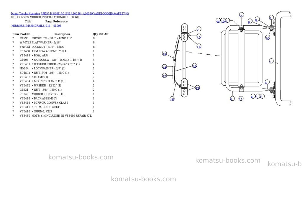 Komatsu afe57-h 830e-ac s/n a30036 - a30039 yandicoogina Parts catalog cover Page 10 Komatsu afe57-h 830e-ac s/n a30036 - a30039 yandicoogina Parts catalog cover Page 10