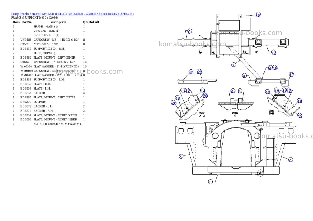 Komatsu afe57-h 830e-ac s/n a30036 - a30039 yandicoogina Parts catalog cover Page 5 Komatsu afe57-h 830e-ac s/n a30036 - a30039 yandicoogina Parts catalog cover Page 5