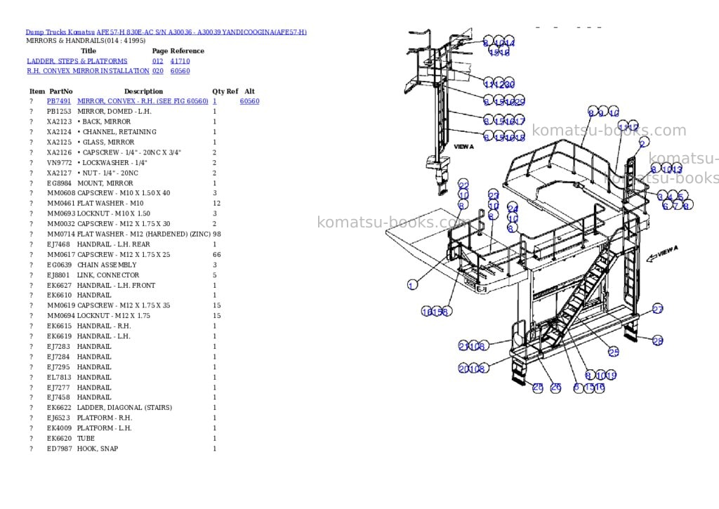 Komatsu afe57-h 830e-ac s/n a30036 - a30039 yandicoogina Parts catalog cover Page 7 Komatsu afe57-h 830e-ac s/n a30036 - a30039 yandicoogina Parts catalog cover Page 7