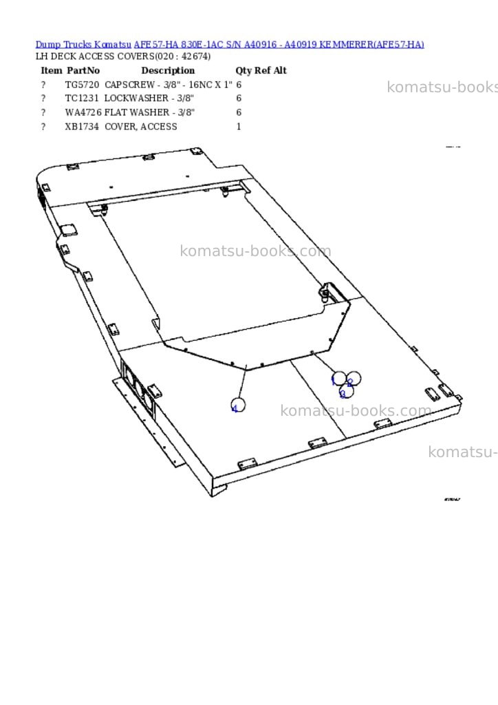 Komatsu afe57-ha 830e-1ac s/n a40916 - a40919 kemmerer Parts catalog cover Page 10