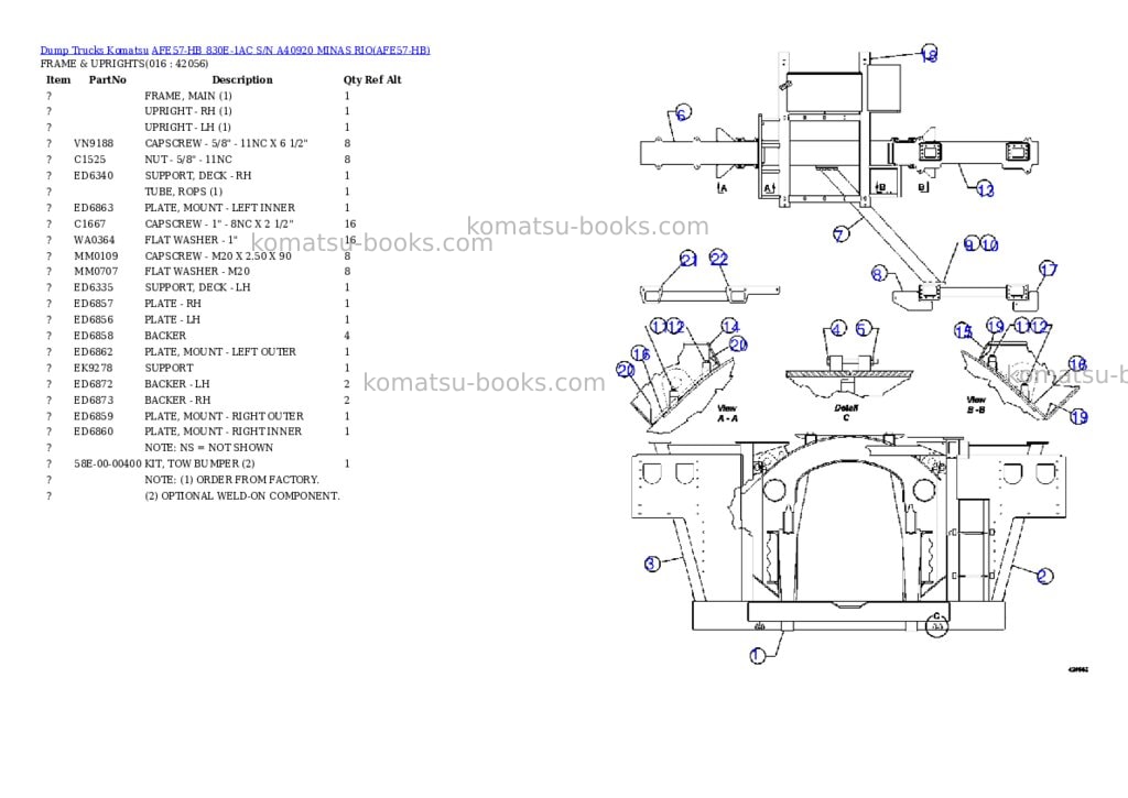 Komatsu afe57-hb 830e-1ac s/n a40920 minas rio Parts catalog cover Page 8 Komatsu afe57-hb 830e-1ac s/n a40920 minas rio Parts catalog cover Page 8