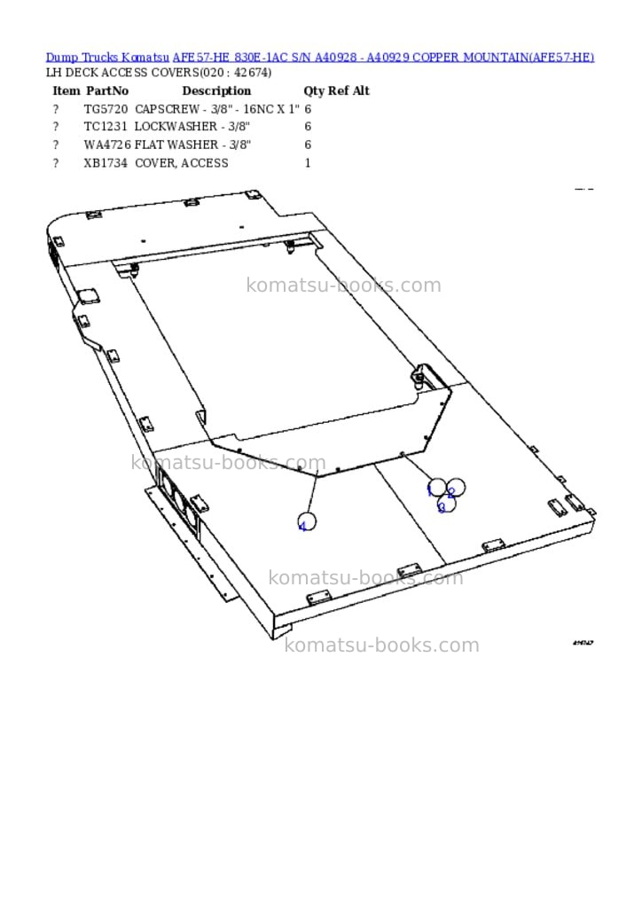 Komatsu afe57-he 830e-1ac s/n a40928 - a40929 copper mountain Parts catalog cover Page 10 Komatsu afe57-he 830e-1ac s/n a40928 - a40929 copper mountain Parts catalog cover Page 10