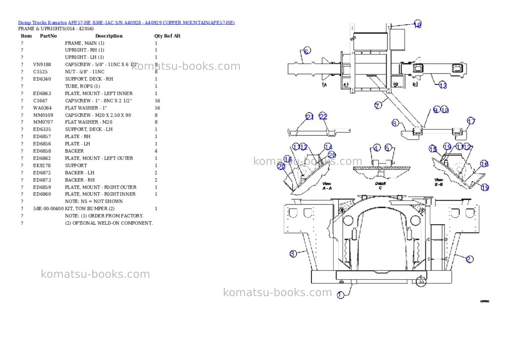 Komatsu afe57-he 830e-1ac s/n a40928 - a40929 copper mountain Parts catalog cover Page 7 Komatsu afe57-he 830e-1ac s/n a40928 - a40929 copper mountain Parts catalog cover Page 7