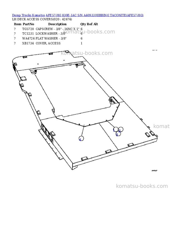 Komatsu afe57-hg 830e-1ac s/n a40933 hibbing taconite Parts catalog cover Page 10 Komatsu afe57-hg 830e-1ac s/n a40933 hibbing taconite Parts catalog cover Page 10