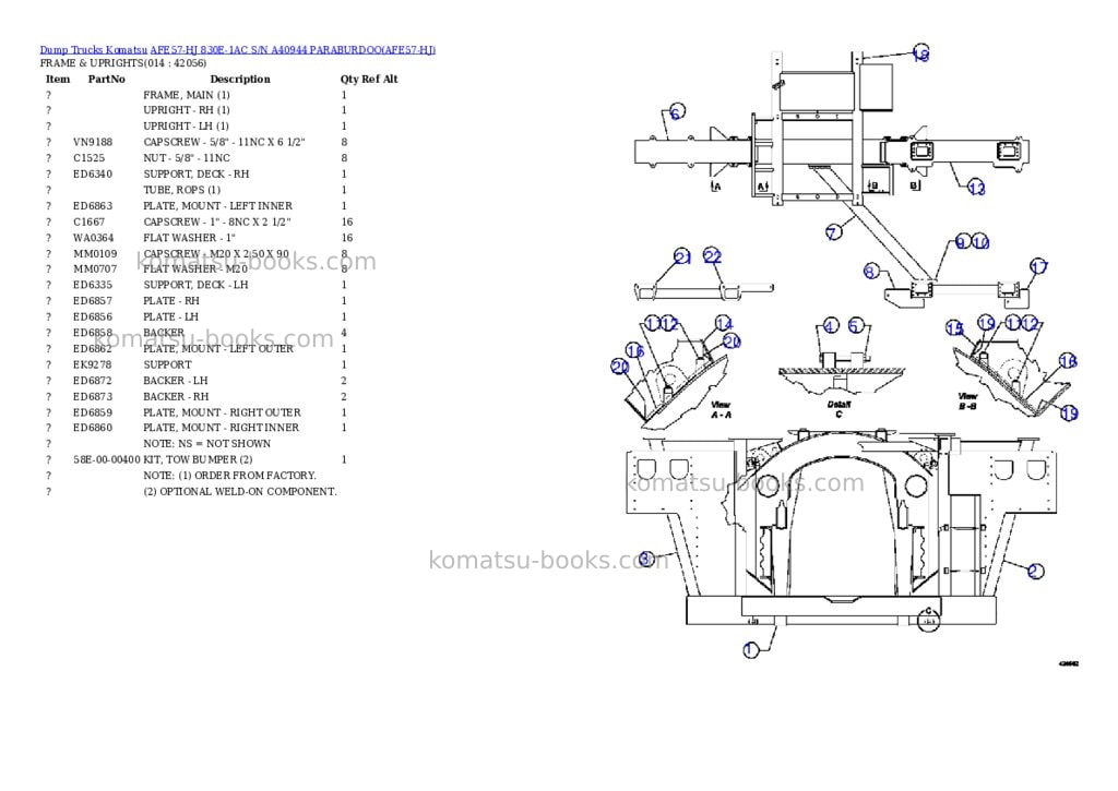 Komatsu afe57-hj 830e-1ac s/n a40944 paraburdoo Parts catalog cover Page 7 Komatsu afe57-hj 830e-1ac s/n a40944 paraburdoo Parts catalog cover Page 7
