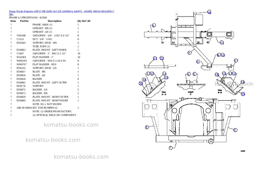 Komatsu afe57-hr 830e-1ac s/n a40968 & a40972 - a40981 minas rio Parts catalog cover Page 8 Komatsu afe57-hr 830e-1ac s/n a40968 & a40972 - a40981 minas rio Parts catalog cover Page 8