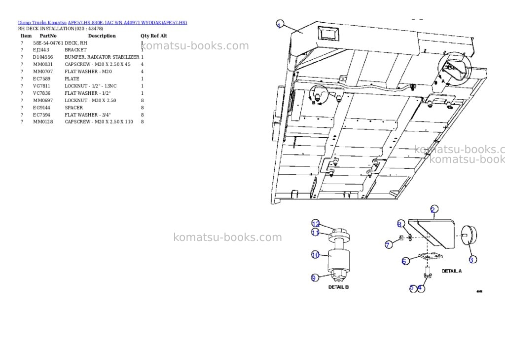 Komatsu afe57-hs 830e-1ac s/n a40971 wyodak Parts catalog cover Page 10 Komatsu afe57-hs 830e-1ac s/n a40971 wyodak Parts catalog cover Page 10