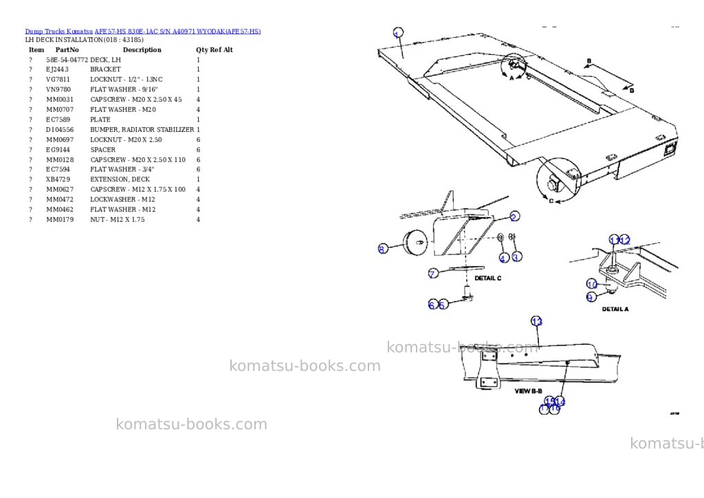 Komatsu afe57-hs 830e-1ac s/n a40971 wyodak Parts catalog cover Page 9 Komatsu afe57-hs 830e-1ac s/n a40971 wyodak Parts catalog cover Page 9