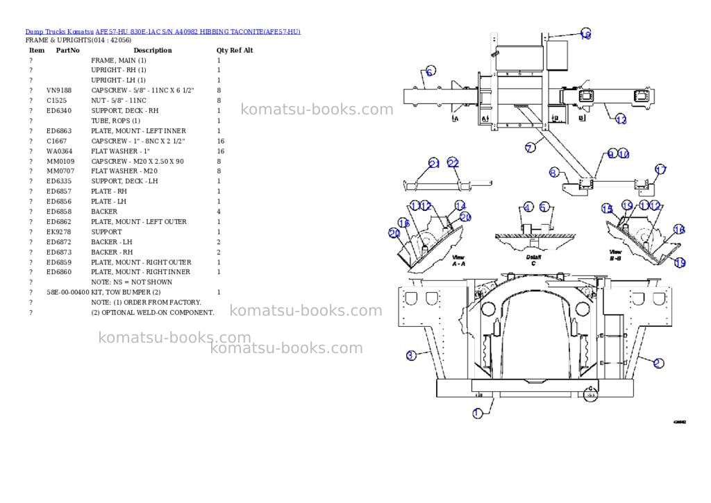 Komatsu afe57-hu 830e-1ac s/n a40982 hibbing taconite Parts catalog cover Page 7 Komatsu afe57-hu 830e-1ac s/n a40982 hibbing taconite Parts catalog cover Page 7