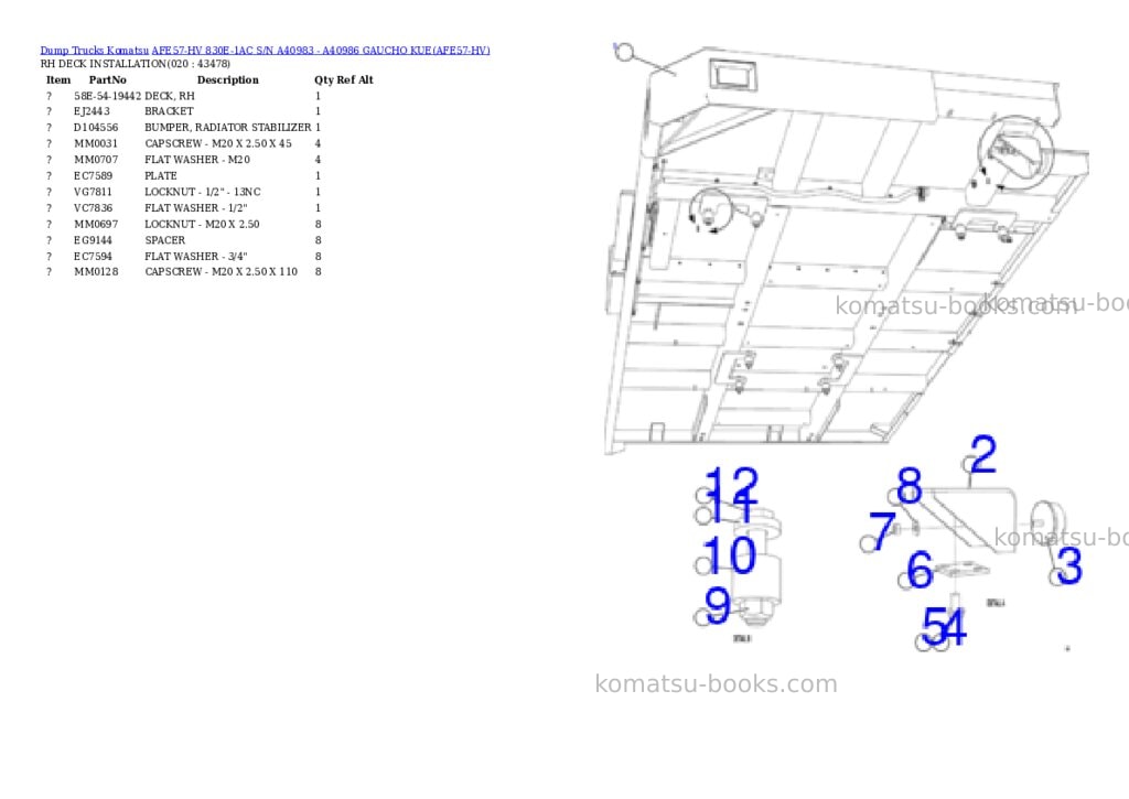 Komatsu afe57-hv 830e-1ac s/n a40983 - a40986 gaucho kue Parts catalog cover Page 10 Komatsu afe57-hv 830e-1ac s/n a40983 - a40986 gaucho kue Parts catalog cover Page 10