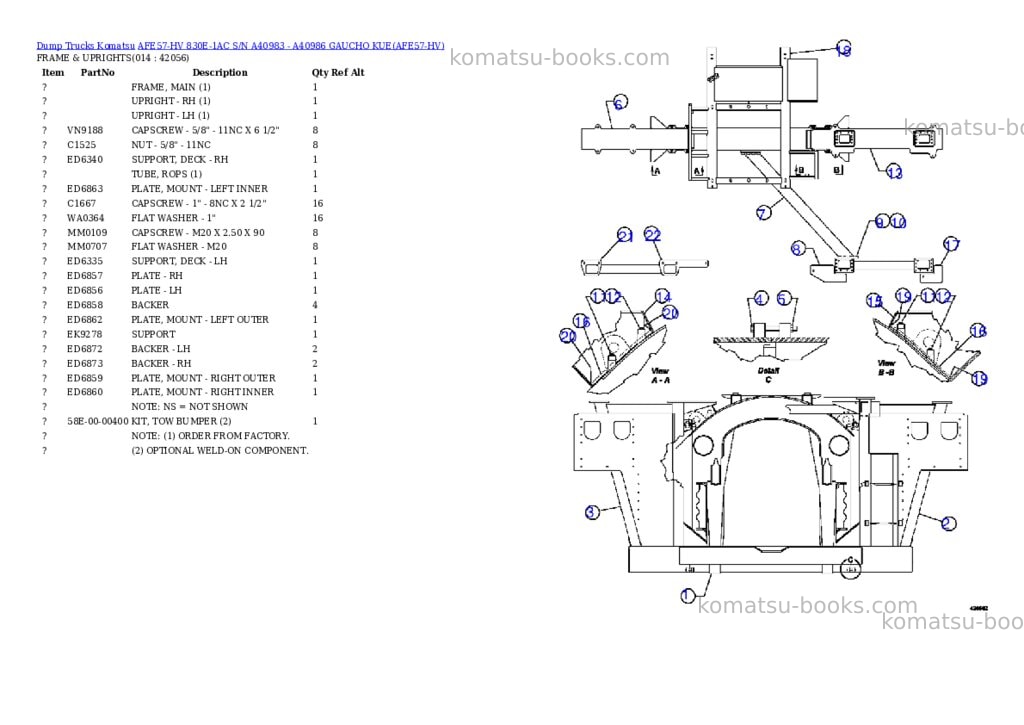 Komatsu afe57-hv 830e-1ac s/n a40983 - a40986 gaucho kue Parts catalog cover Page 7 Komatsu afe57-hv 830e-1ac s/n a40983 - a40986 gaucho kue Parts catalog cover Page 7