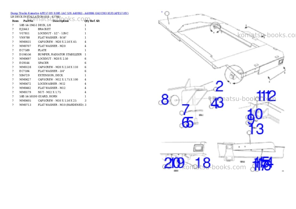 Komatsu afe57-hv 830e-1ac s/n a40983 - a40986 gaucho kue Parts catalog cover Page 9 Komatsu afe57-hv 830e-1ac s/n a40983 - a40986 gaucho kue Parts catalog cover Page 9