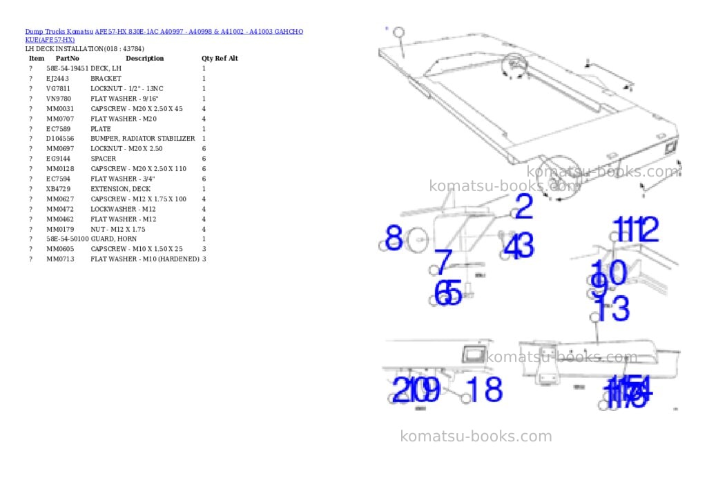 Komatsu afe57-hx 830e-1ac a40997 - a40998 & a41002 - a41003 gahcho kue Parts catalog cover Page 9 Komatsu afe57-hx 830e-1ac a40997 - a40998 & a41002 - a41003 gahcho kue Parts catalog cover Page 9