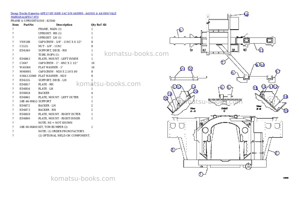 Komatsu afe57-hy 830e-1ac s/n a40999 - a41001 & a41004 vale mariana Parts catalog cover Page 8 Komatsu afe57-hy 830e-1ac s/n a40999 - a41001 & a41004 vale mariana Parts catalog cover Page 8