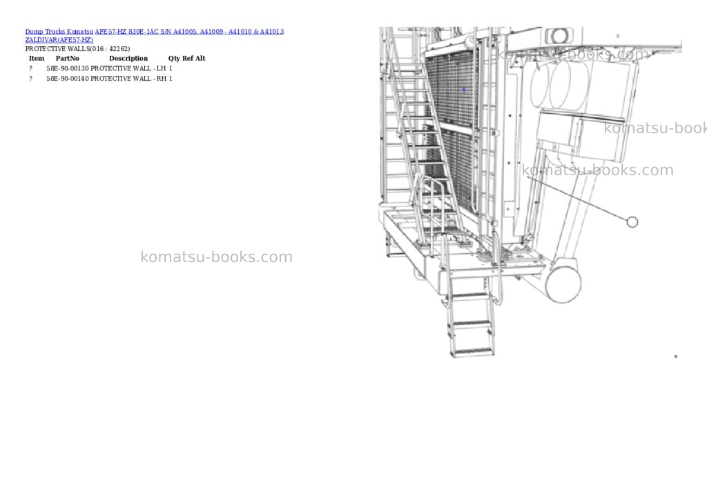Komatsu afe57-hz 830e-1ac s/n a41005, a41009 - a41010 & a41013 zaldivar Parts catalog cover Page 8 Komatsu afe57-hz 830e-1ac s/n a41005, a41009 - a41010 & a41013 zaldivar Parts catalog cover Page 8